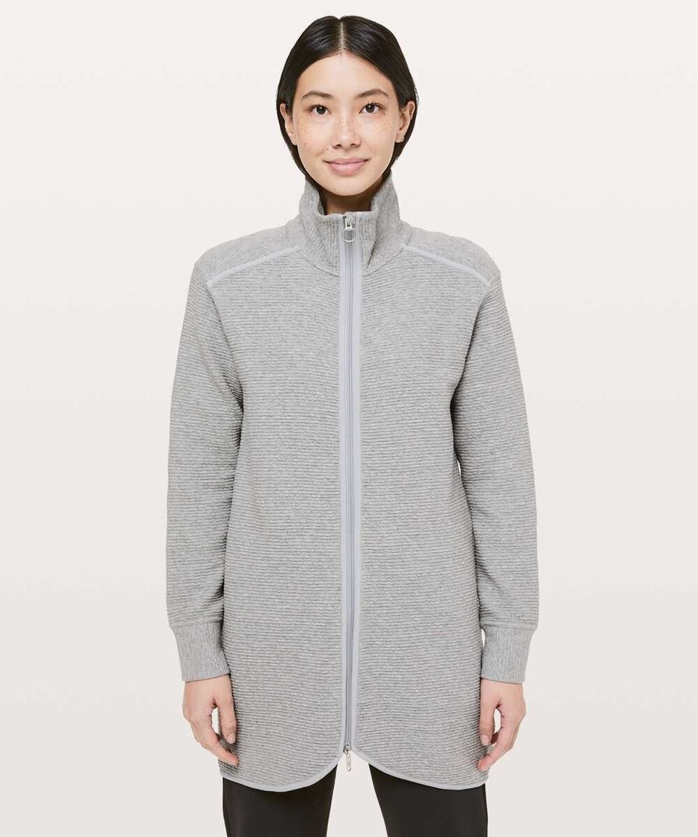 Lululemon On Repeat Longline Jacket Heathered Gray Size 4